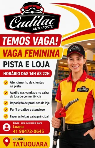 Vaga Feminina -Pista e Loja 