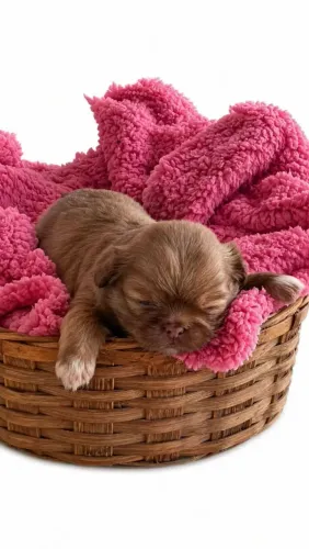 Linda Ninhada de Spaniel Tibetano (Pequinês)