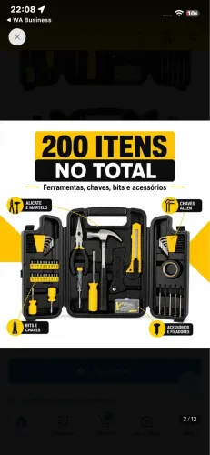Jogo de Ferramentas 200 Peças com Chaves de Precisão e Allen Kit com Maleta Resistente
