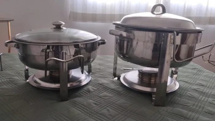 VENDO: Par de Rechauds em Inox (Ideais para Festas e Buffets)