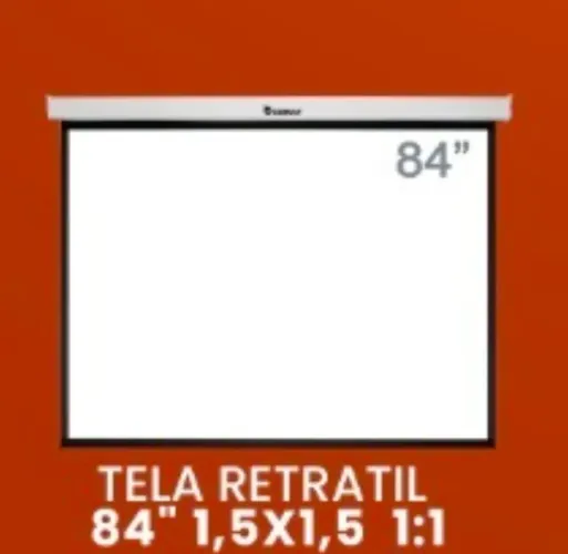 TELA PROJEÇÃO RETRÁTIL 84 POLEGADAS