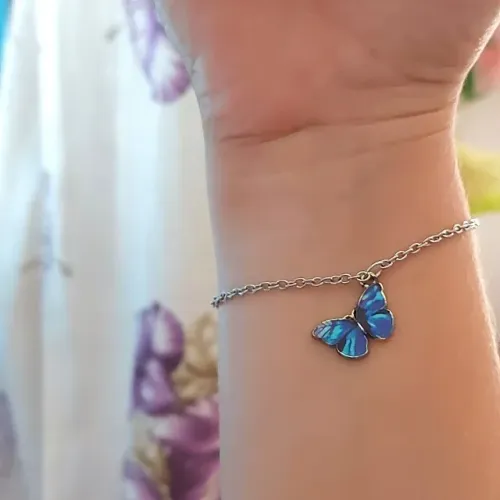 Pulseira Borboleta Azul