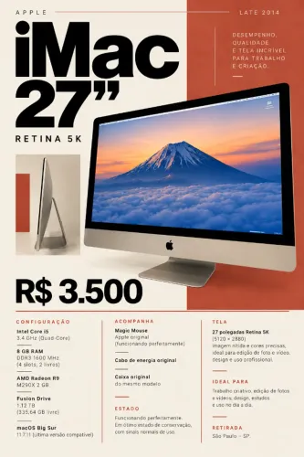 OPORTUNIDADE - IMAC 27 TELA DE RETINA 5K