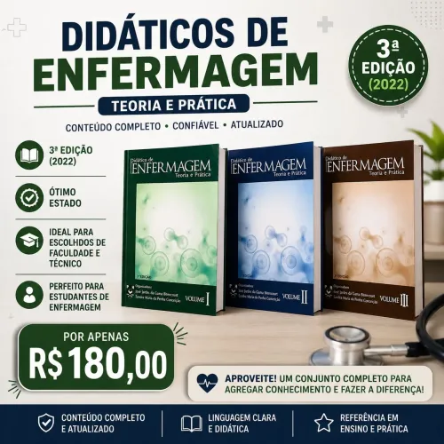 Kit Didático de Enfermagem 2022 - 3 Volumes