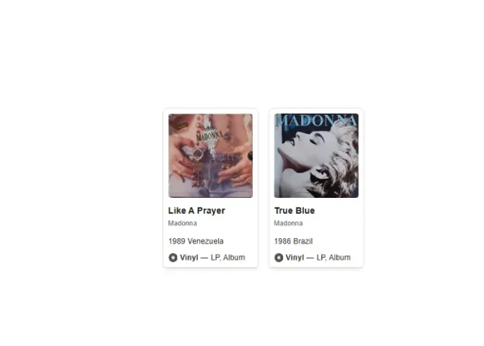2 LPs Vinil Originais Madonna - Like a Virgin (1984) + True Blue (1986)