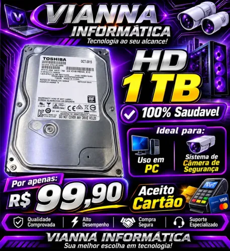 HD 1TB 100% SAUDAVEL (ACEITO CARTÃO)