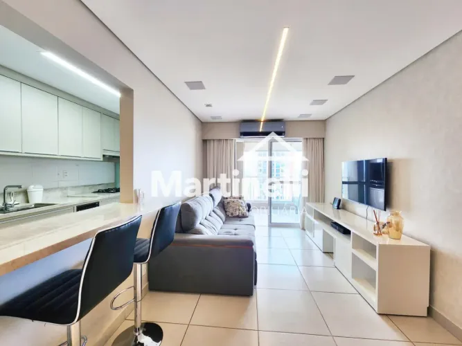Apartamento mobiliado para locação no Edifício Upper Ribeirão, próximo ao Jaú Serve Superm