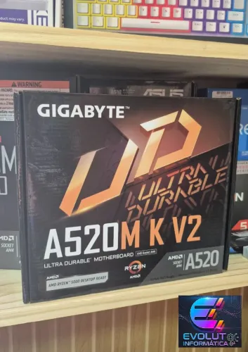 Placa mãe A520M K V2 AM4 Gigabyte, nova, lacrada, com garantia!