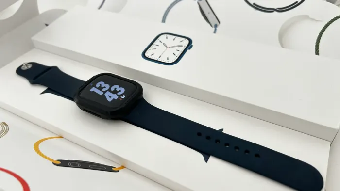 Apple Watch Series 7 45mm Azul-Abismo (GPS) - Tela Infinita - Na Caixa