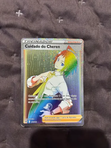 Carta Pokémon cuidado do Cheren raimbow