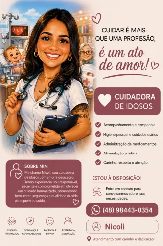 Cuidadora de idosos e crianças!
