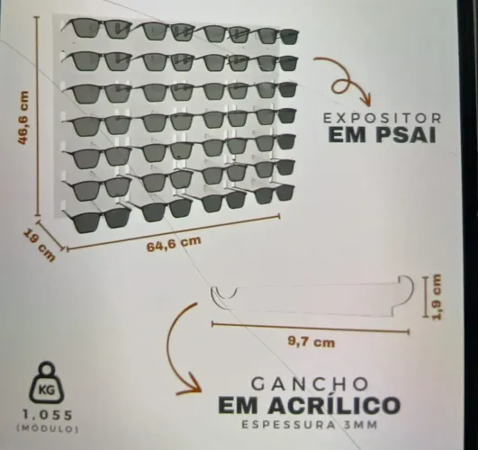 Expositor para óculos
