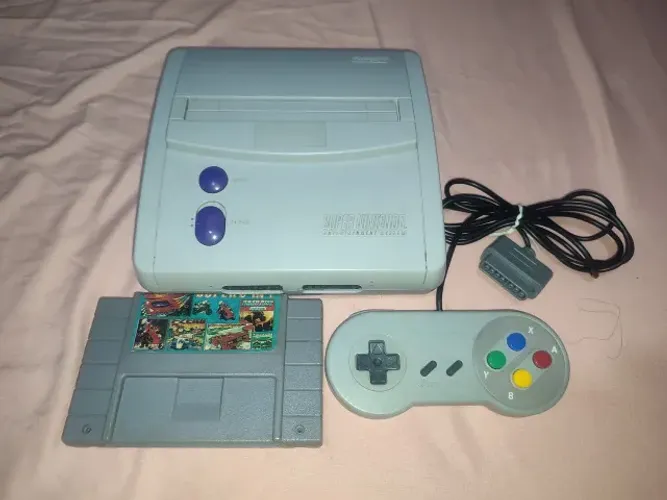 SNES BABY ORIGINAL RF COM MOD USB-C CARTUCHO 5 JOGOS