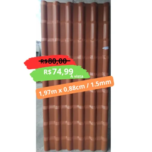 Telha de PVC 1,97m x 0,88cm / 1,5mm - Cerâmica