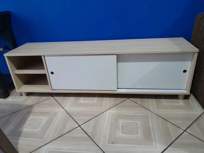 Rack retrô laminada madeira MDF baixa