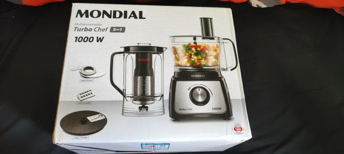 Multiprocessador Mondial Turbo Chef 5 em 1 1000W - Novo