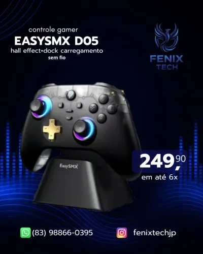CONTROLE GAMER EASYSMX D05+DOCK CARREGAMENTO