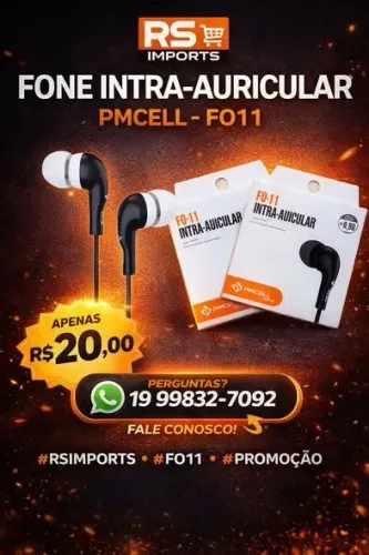 ? QUALIDADE E PREÇO BAIXO É NA R.S. IMPORTS! ? O Fone Intra-auricular PMCELL FO11 