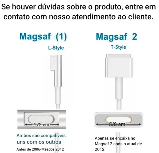 carregador MacBook MagSafe 1e2 45w /60w 8w