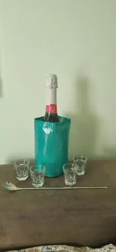 Kit bar 4 copos shot, 1 bailarina 30cm 1 cinta termica para vinho