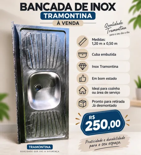 Bancada em aço inox