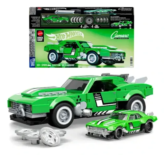 Hot Wheels Mattel Brick Shop Speed 68 Custom Camaro blocos de montar