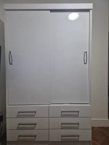 Guarda Roupa de 2 portas e 6 gavetas- branco