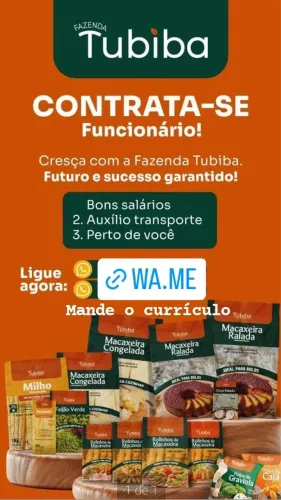 Vaga para vendedor e entregador