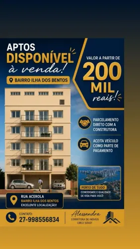 ILHA DOS BENTOS APTOS DISPONÍVEL A VENDA A PARTIR DE 200 MIL REAIS