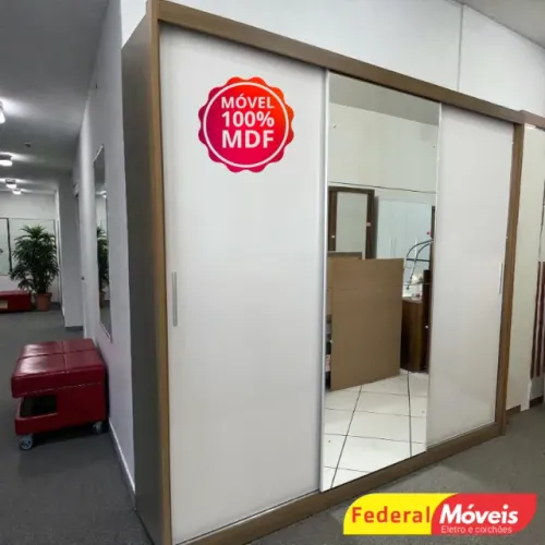 Guarda Roupa 100% MDF c/ Espelho 4 Gavetas 3 Portas - Super Oferta!