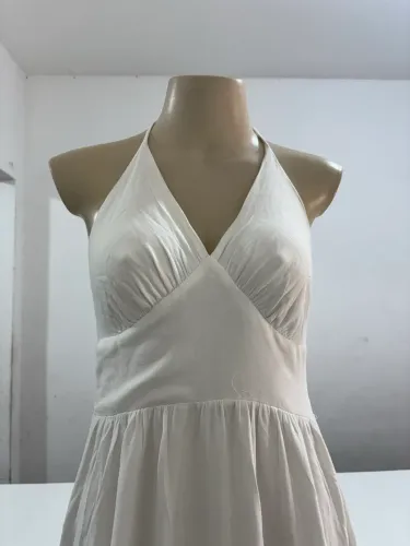 Vestido Branco Longo Amarração