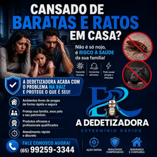 Dedetização - Extermínio de baratas e ratos