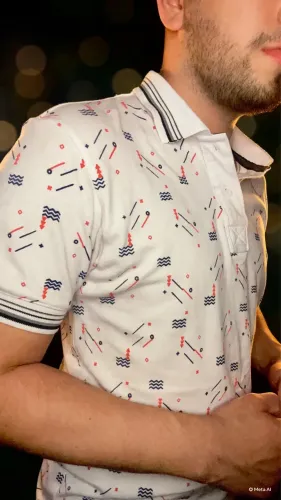 Blusa polo estampada
