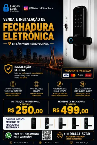 Instalação e venda de fechadura eletrônica 