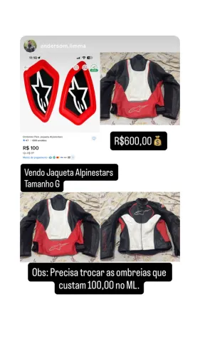 Jaqueta alpinestars motoqueiro 