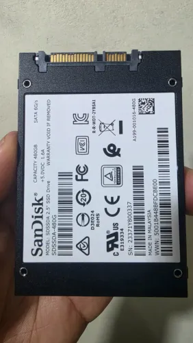 SSD SanDisk Plus, 480GB, Sata III, Leitura: 535MBs e Gravação: 445MBs
