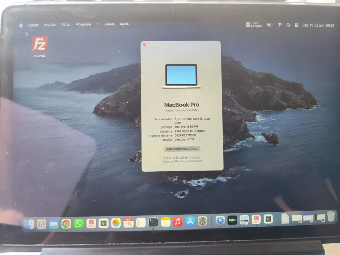 MacBook Pro Retina 13" (Mid 2014) - Intel i5 / 8GB RAM / SSD 512GB - Excelente Estado!
