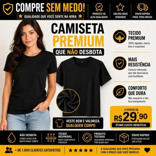 Blusa Feminina Brasil T-shirt Verão algodão 