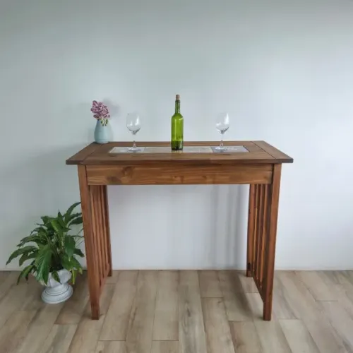Bancada Gourmet Ilha Cozinha Mesa Madeira Balcão 120cm