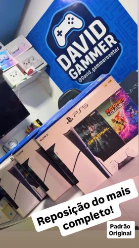 PS5 Slim Com Leitor 1TB completo, com garantia *Semi novo*