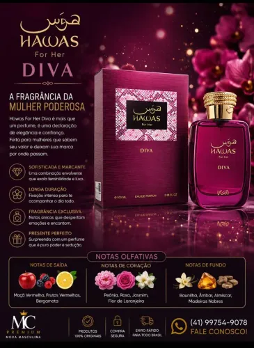 PERFUME HAWAS DIVA RASASI 100% ORIGINAL 
