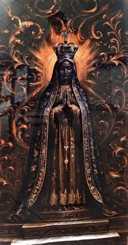 Imagem de NSenhora em ceramica 1.13 altura por 056 de largura. Retirar no local