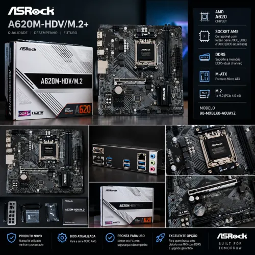 PLACA-MÃE ASRock A620M-HDV/M.2+