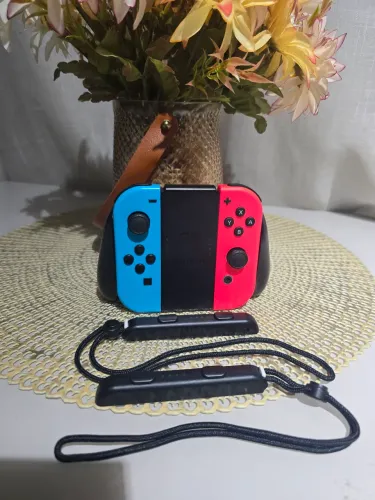 Par joycons grip e streps Nintendo switch novinho aceito cartão