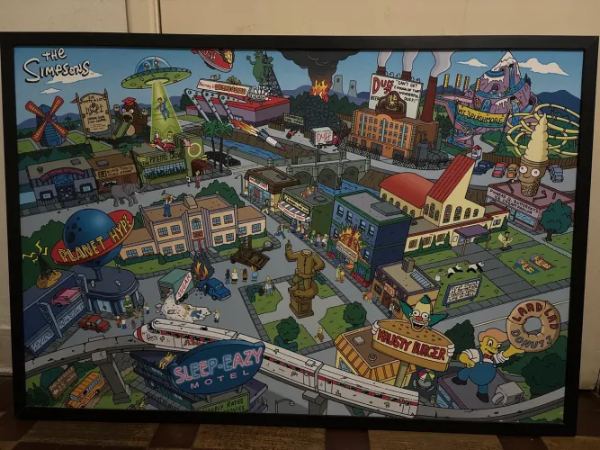 Quadro The Simpsons Springfield 60x90 Decorativo
