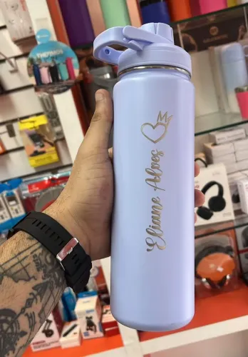 Garrafas Térmicas Personalizadas Inox - Gravação a Laser | Leaftech Assistência