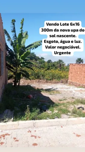 Vendo lote no sol nascente,300m da nova upa