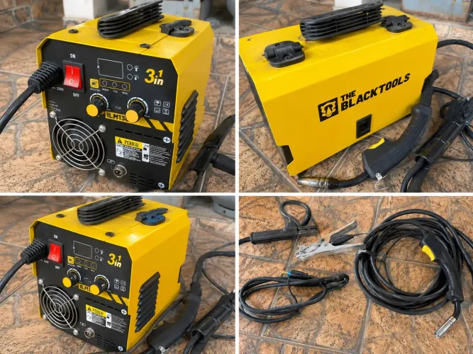 Máquina de Solda Inversora The Black Tools ILM130 3 em 1 MIG/TIG/MMA 220V