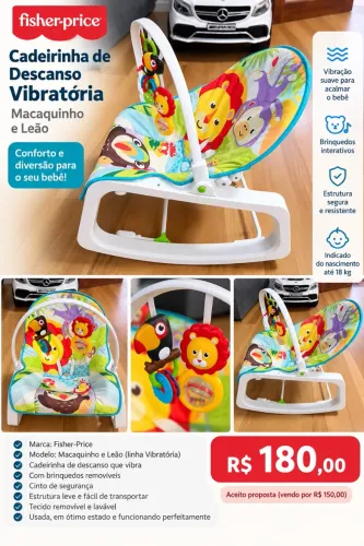 Cadeirinha de descanso reclinável vibratória