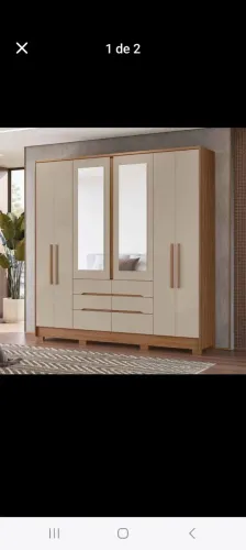 Guarda-Roupa Casal 6 Portas com Espelho - Elegância e Muito Espaço 